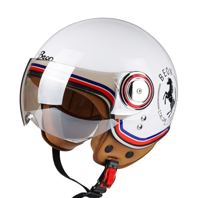 Vintage Scooter Helmet 3/4 Open Face Cruiser Motorcycle Bike