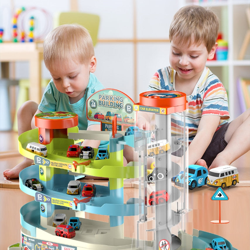 Toy Car Track Parking Building Playset