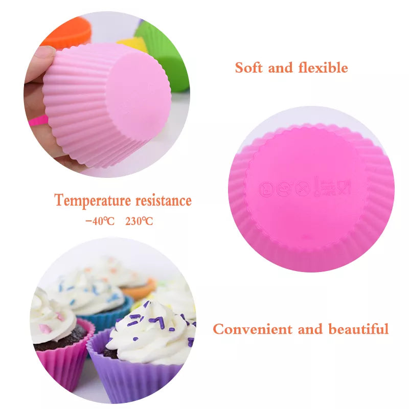 4 Pieces Silicone cupcake moulds - Non-stick and BPA Free