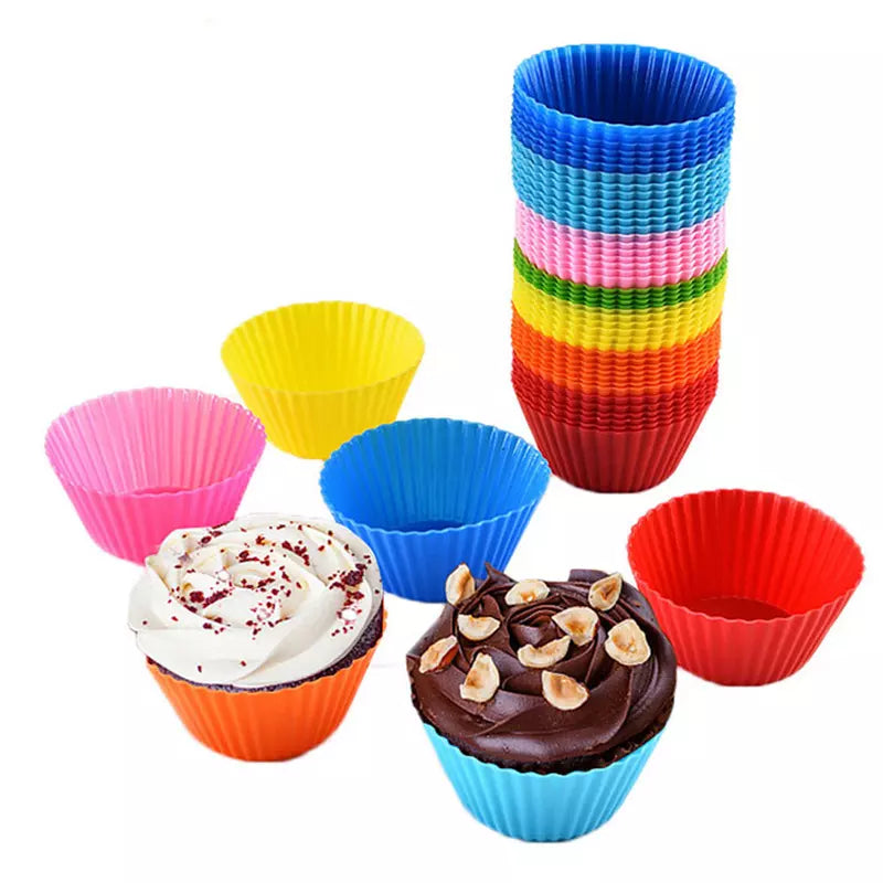 4 Pieces Silicone cupcake moulds - Non-stick and BPA Free