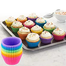 4 Pieces Silicone cupcake moulds - Non-stick and BPA Free