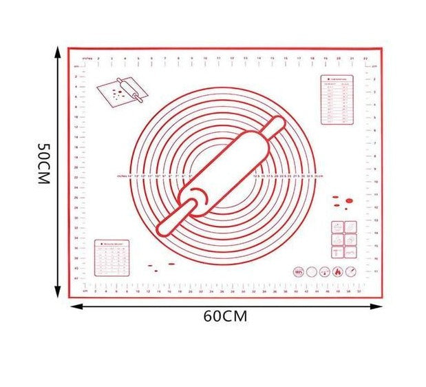 Silicone Baking Mat - Non-Stick Non-Skid Pastry Mat with 