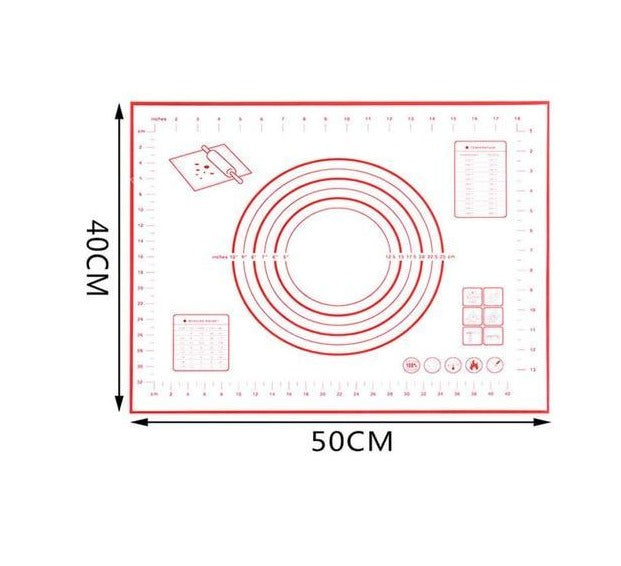 Silicone Baking Mat - Non-Stick Non-Skid Pastry Mat with 