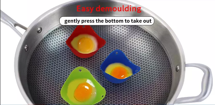 Silicone egg poacher with flat bottom - BPA Free