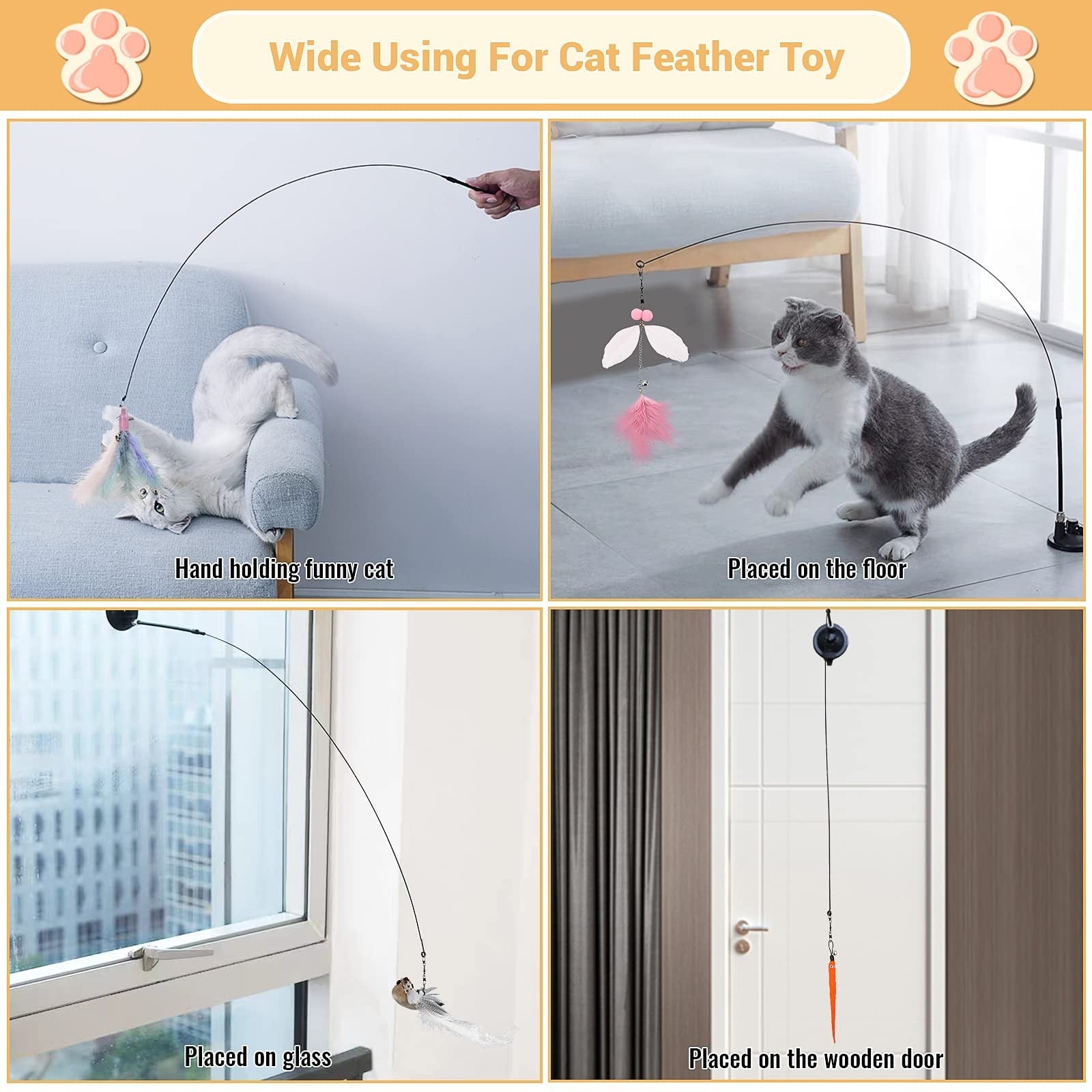 Interactive Bird Simulation Funny Cat Toy with Bell